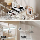 Acrylic Console Table, Entryway Table with Storage Shelves (1, 39.4 * 31.5 * 11.7) (Clear) by CozyNest Decor