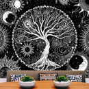 AACKart Tree of Life Tapestry for Bedroom Aesthetic Room Decor-Black and White Spiritual Tree Tapestry Wall Hanging with Sun Moon Star 59.1 x 51.2 inches by CozyNest Decor