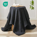 EMME Cotton Muslin Large Throw Blanket Couch Breathable Gauze Blanket Soft Lightweight Bed Blankets Adults (Black, 50"x70") by CozyNest Decor