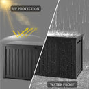 200 Gallon Waterproof Large Resin Deck Box Indoor/Outdoor Lockable Storage Container and Seating for Garden, Pool, and Patio (200 Gallon, Black) by GreenHaven Gardens