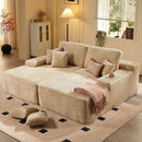 ovios 81" Oversized Sectional Double Lounge Chaise with Cloud Plush Sofa Bed, No Assembly Required, Fluffy Modern Sleeper Loveseat Chair for Indoor Living Room Bedroom Reading, Beige (Plush Fabric) by CozyNest Decor