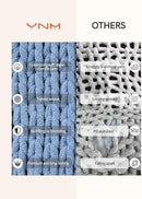 YnM Chunky Throw Blanket, Medium-Weight, Hand Knitted with Chenille Yarn, Skin Friendly, Ventilated and Breathable, Machine Washable, Home Décor Piece for Couch Sofa and Bed (Chambray Blue 30x40 Inch) by CozyNest Decor