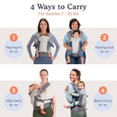 Beco Gemini Baby Carrier from Newborn to Toddler - Certified Ergonomic Newborn Baby Carrier for Infants and Children of 7-35 lbs - M Shape, Adjustable Seat, Breathable 3D Mesh (Cool Dark Grey) by TinyTreasures Baby Boutique
