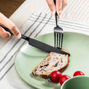 Alata Potter Black 20-Piece Forged Silverware Set, Service for 4 Stainless Steel Flatware Set, Modern Design with Satin Finish, Ideal for Home, Kitchen, Party, Camping by CozyNest Decor