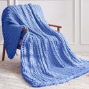 Chunky Knit Throw Blanket, 60''*80'' Knitted Throw Chenille Yarn for Bed Couch, Handmade Light Blue Crochet Big Thick Blanket, Machine Washable Cute Comfy Blanket for Home Decor by CozyNest Decor