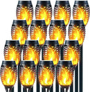 12LED Mini Solar Tiki Torches with Flickering Flame - Waterproof Outdoor Torch Lights with Auto On/Off, Super Bright Landscape Lighting for Yard, Garden, Patio & Pathway Decor (Set of 16) by GreenHaven Gardens