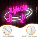 LISIGNVE Night Club Neon Sign Dimmable Switch Led Bar Sign Neon Light for Wall Decor USB Powered Music Light Up Sign for Bar Club Party Pub Music Station(16.5 * 9.8 In) by CozyNest Decor