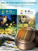 Solar Lights Outdoor Waterproof,6 Pack Bronze Pathway Lights with 10-40 LM Dimmable Glass and Metal, Solar Powered Garden Decor for Yard,Patio,Pathway,Driveway(Warm White) by GreenHaven Gardens
