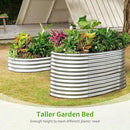 Land Guard 8x4x3ft Oval Galvanized Raised Garden Beds, Large-Capacity Metal Planter Box Outdoor, Durable Deep Raised Garden Bed 3ft Tall, Raised Beds for Gardening Vegetables, Classic Silver by CozyNest Decor