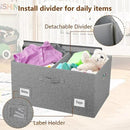 75 Quarts Extra Large Decorative Storage Bins with Lids, 1 Pack Gray Collapsible Storage Bins with Lids, Stackable Storage Bins Decorative Box Storage With Lid Extra Large by CozyNest Decor