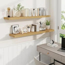 Fun Memories 48 Inch Deep Floating Shelves for Wall, 2 Pack of Long Wall Mounted Wood Shelves with Invisible Brackets for Bathroom, Bedroom, Living Room, Kitchen Decor and Storage, Oak by CozyNest Decor