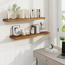 36 Inch Floating Shelves, 9.3 Inch Deep Rustic Wall Shelves - Extra Deeper Wall Mounted Storage Shelves for Bathroom, Kitchen, Living Room (Brown, Set of 2) by CozyNest Decor