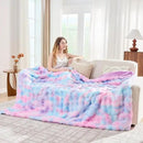 Lotus Karen Faux Fur Throw Blanket Tie-Dye Purple Rainbow - Big Bubble Rabbit Fluff Blanket for Couch, Small Fluffy Fuzzy Cozy Blanket,Thick Furry Plush Shaggy Blankets,50x60 Inches by CozyNest Decor