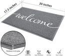 FireProof Outdoor Indoor Welcome Mat, Long-lasting Non-Slip and Easy to Clean Rectangular Entrance Mat, Grey (30 x 17.5) For High Traffic Areas by CozyNest Decor