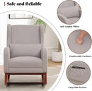 Rocking Chair Nursery, Nursery Rocking Chairs with Foot Rest, Comfy Glider Rocker Nursing Chair with High Back for Nursing, Living Room, Bedroom, Light Grey by TinyTreasures Baby Boutique