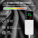 Heated Blanket Throw 50x60, Extra Plush 220GSM Flannel & Sherpa with Child Lock | 6-Level Smart Adaptive Heat & 8Hr Timer | ETL Certified Electric Blanket for Full Body Comfort by CozyNest Decor