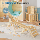 BlueWood 10-in-1 Pikler Triangle Set, Toddler Climbing Toys Indoor, Montessori Climber, Baby Jungle Gyms with Arch, Extra Rope Ladder & Footprint Balance Beam - Natural Rustic by TinyTreasures Baby Boutique