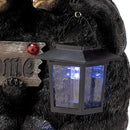 Alpine Corporation 15" Tall Outdoor Bear Couple with Lantern and Welcome Sign Statue with Solar LED Light Yard Art Decoration by GreenHaven Gardens