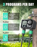 RAINPOINT Brass Sprinkler Timer 2 Stations, Large Digital Water Timer for Garden Hose with 6 Programmable Procedure, with Delay/Manual/Auto Irrigation Mode for Week/Specific/Daily Watering by GreenHaven Gardens