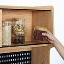 22oz Straight cylindrical Airtight Storage Jars with Bamboo Lid Set of 6 Storage Container Stackable Spice Jar, Kitchen Canister for Sugar, Tea, Cookies and Coffee beans (with Black Lable) by CozyNest Decor