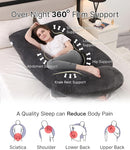Pregnancy Pillow, Full Body 57 Inch Maternity Pillow with Removable Washable Cover - Sleep Support for Legs, Back, Neck, Shoulder, HIPS, Belly for Pregnent Women, Black Grey Velvet Cover by TinyTreasures Baby Boutique