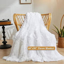 XeGe Luxury Faux Fur Throw Blanket, White Soft 50x60 Fluffy Blanket Throw, Shaggy Plush Decorative Couch Blanket, Cute Furry Throw Holidy Fuzzy Lap Blanket for Kids Women Men Teen Girls White by CozyNest Decor