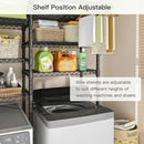 Ulif U13 Medium Over Washer and Dryer Storage Shelves, 6 Tiers Laundry Room Standing Shelf with 2 Hanger Rods, Space Saver Clothes Drying Rack, 57.8" W x 22" D x 77.4" H, Black by CozyNest Decor