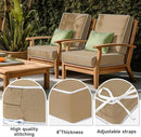 PNP FKJP 2 Pack Outdoor Chair Cushion 20" X 20" X 4", Waterproof Outdoor Seat Cushions with Non-Skid Ties, Khaki (Cushion + Cover) by GreenHaven Gardens