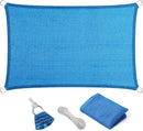 Eden's Decor Straight Flat-Edged Sun Shade Sail Rectangular 11' x 14' Blue UV-Blocking Outdoor Canopy Fabric Cloth Awning for Pergola Patio Garden Backyard Custom Size by GreenHaven Gardens