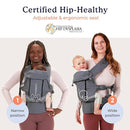 Beco 8 Hybrid Baby Carrier from Newborn to Toddler (7-45lbs) - All in One Mesh Front and Hip Carrier Backpack with Adjustable Seat - Cooling, Ergonomic and Comfortable - Dark Grey by TinyTreasures Baby Boutique