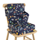 Booster Seat for Kitchen Chair with Backrest & 4 Adjustable Straps, Portable TPU Waterproof & Anti-Scratch Toddler Booster Seat for Dining Table, Non-Slip & Removable Booster SEat for Table by TinyTreasures Baby Boutique