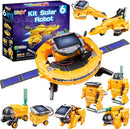 6-in-1 Solar Robot Toys for Ages 8 9 10 11 12 Year Old Boys Girls, STEM Science Kits for Kids Age 8-12, Building Experiments Robotics Kit STEM Projects for Kid Christmas Birthday Gifts (Yellow) by TinyTreasures Baby Boutique