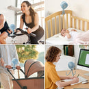 Momcozy Portable Stroller Fan, 8000mAh, 27H Ultra-long Battery Life, Detachable 4 Speed 360°Rotate, LED Night Light with 2 Modes, USB Rechargeable Handheld Cooling Fan for Travel, Car Seat, Bedroom by TinyTreasures Baby Boutique
