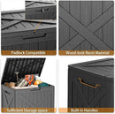 38 Gallon Outdoor Deck Box,Storage Lockable Waterproof Patio Furniture,Garden Tools,Cushions,Pool Accessories Outside Storage Resin Box(BlackX) by GreenHaven Gardens
