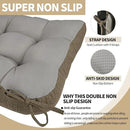 BUYUE Chair Cushion Set for Rocking Chair, Back Pillow & Seat Cushion with Ties, Original Woven Fabric Non-Slip Chair Pads for Elderly Sitting, Brown by CozyNest Decor