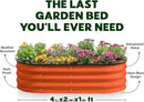 Galvanized Raised Garden Beds Outdoor // 4×2×1 ft (2-Pack) Planter Raised Beds for Gardening, Vegetables, Flowers (Orange) // Large Metal Garden Box by GreenHaven Gardens