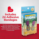 BioSwiss Bandages, Funky Pineapple Shaped Self Adhesive Bandage, Latex Free Sterile Wound Care, Fun First Aid Kit Supplies for Kids, 24 Count by TinyTreasures Baby Boutique