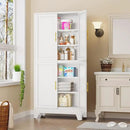 75.2" Tall Metal Pantry Cabinet, Kitchen Pantry Storage Cabinets with 4 Door and 4 Adjustable Shelves, White Storage Cabinet, Freestanding Cupboard for Kitchen Dining Room Living Room Bathroom by CozyNest Decor