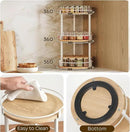 3-Tier Lazy Susan Organizer, Rotating Spice Rack, Spinning Organizer, Industrial Turntable Spice Rack Organizer for Cabinet, Kitchen Countertop, Pantry, White and Natural SR23WN by CozyNest Decor