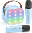 YLL Mini Karaoke Machine for Kids, Portable Bluetooth Speaker with 2 Wireless Microphones, Most Popular Birthday Toys Gifts for Boys Girls 3 4 5 6 7 8 9 10 11 12 + Year Old Party Family School(Blue) by TinyTreasures Baby Boutique