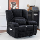 Oversized Power Recliner Chair 350lb with Hidable Cup Holders, Extra Wide Large Big Electric Recliner Chair with Lumbar Support Pillow Nursery Chair Living Room (Power, Black) by CozyNest Decor