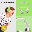 LilGadgets Connect+ Wired Kids Headphones for School with Mic, Volume Limited & Noise Reduction, On-Ear Headset with Cord, SharePort Technology for Multiple Kids & SoftTouch Padding, Green by TinyTreasures Baby Boutique
