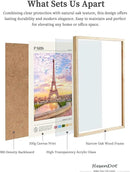 HesenDot Natural OAK Wood Framed Paris City Wall Art,12x16in Iconic Scenery Canvas Wall Print Posters,Classic Urban Landmark Wall Decor for Living Room,Bedroom,Office Gallery Set of 1 by CozyNest Decor
