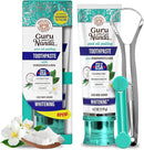GuruNanda Hydroxyapatite Toothpaste, SLS & Fluoride Free, Whitening Toothpaste - Freshens Breath, Fights Plaque - Natural CocoMint Jasmine Neem, 4.2oz by CozyNest Decor
