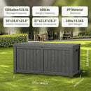 DRATO 120 Gallon Large Deck Box, Outdoor Storage Box for Patio Furniture, Patio Cushions, Gardening Tools, Pool Supplies,660lbs Weight Capacity,Waterproof Resin Storage Boxes by GreenHaven Gardens