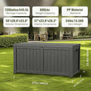 120 Gallon Deck Box,Resin Outdoor Storage Box with Lockable for Patio Furniture, Pool Accessories, Garden Tools Waterproof Outside Storage Box, Black by CozyNest Decor