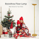 BoostArea Torchiere Floor Lamp, 24W Super Bright LED Standing Lamp, 3000K Stepless Dimmable Pole Lamp with Rotary Switch, 70 Inch Tall Metal Modern Floor Lamps for Living Room/Bedroom/Office/Den, Gold by CozyNest Decor