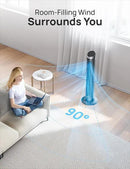 Dreo Tower Fan for Bedroom, 90° Oscillating Fans that Blow Cold Air, 5 Speeds, 4 Modes with 26ft/s Velocity, 12H & 28dB Quiet Timer, Remote, Touch, 40" Standing Floor Fan for Home Office, Black by CozyNest Decor