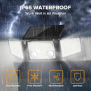 UME Solar Outdoor Lights 3000 Lumen 7000K, 152 LED Super Bright Motion Sensor Outdoor Lights with 2 Sensors, IP65 Waterproof 270 Wide Angle Solar Flood Lights with 3 Modes for Garden - 4 Pack by GreenHaven Gardens