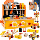 KIDWILL Wooden Tool Bench for Kids, 54-Piece Kids Tool Set with 2-in-1 Workbench & Take-Along Tool Kit, STEM Educational Toy Tools for Kids Ages 3 4 5 6 7 8 Years Old, Boy Toys by TinyTreasures Baby Boutique
